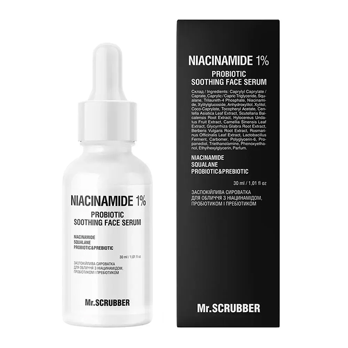 Mr.Scrubber Niacinamide 1% Calming Face Serum — заспокійлива сироватка для обличчя, 30 мл